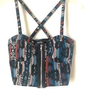 Crop top-Maya Aztec print
